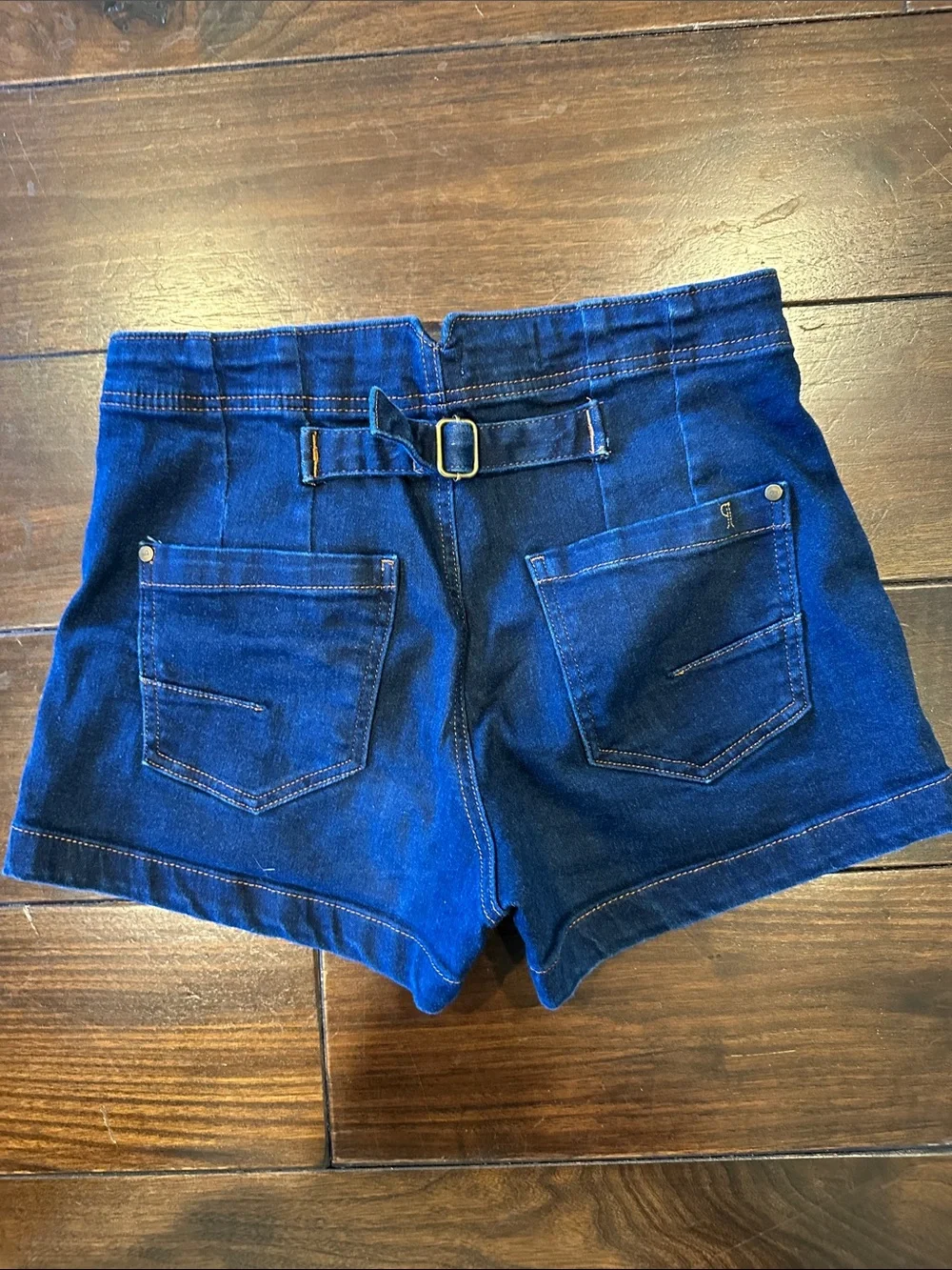 Anthropologie Indigo High-Rise Denim Utility Shorts - Picture 6 of 6